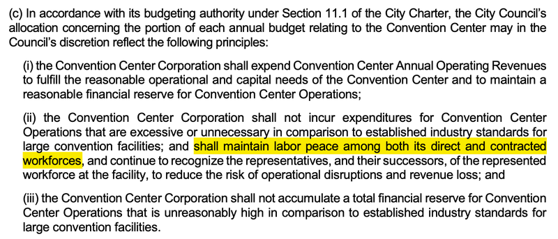 San Diego Convention Center Expansion Labor Peace - Rationale for Project Labor Agreement